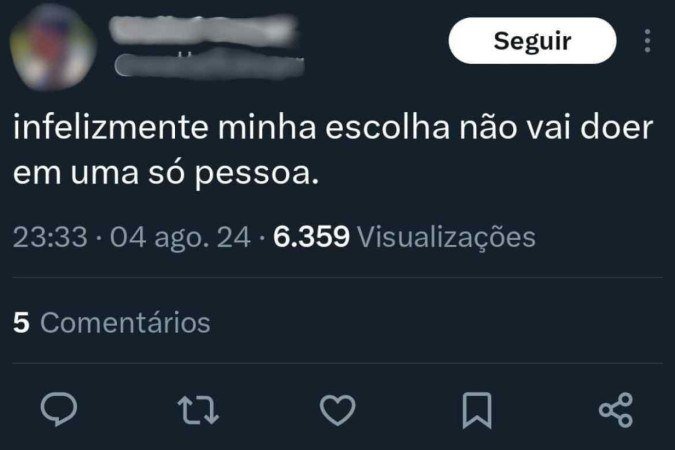 A publicação foi feita na noite do último domingo (4/8), quando o casal teve uma briga que motivou o término, conta pai da jovem assassinada - (crédito: Reprodução) A publicação foi feita na noite do último domingo (4/8), quando o casal teve uma briga que motivou o término, conta pai da jovem assassinada - (crédito: Reprodução)