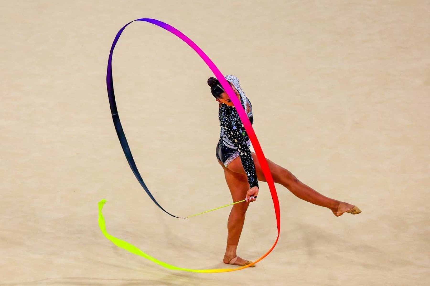 Barbara Domingos na final individual geral da ginástica rítmica dos Jogos Olímpicos Paris 2024    