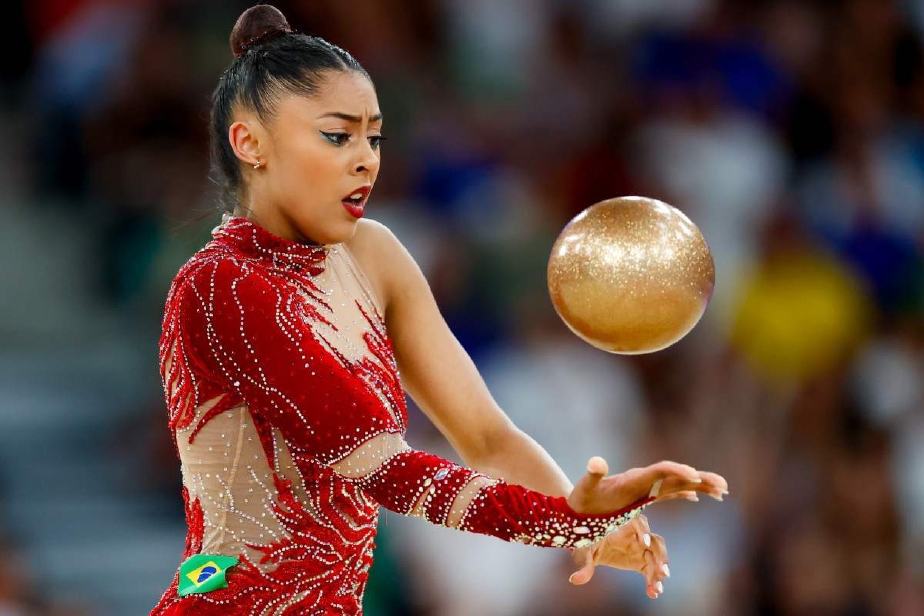 Barbara Domingos na final individual geral da ginástica rítmica dos Jogos Olímpicos Paris 2024    