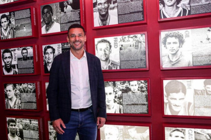 Fred na inauguração do novo Museu do Fluminense para a imprensa -  (crédito: Foto: Lucas Merçon/Fluminense)