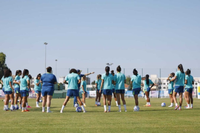 Jogadoras da Seleção durante treinamento -  (crédito: Foto: Rafael Ribeiro/CBF)