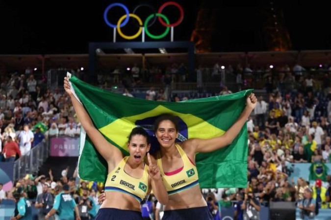 Finalmente o ouro: Duda e Ana Patrícia faturam a medalha mais desejada em Paris -  (crédito: Foto: AFP via Getty Images)