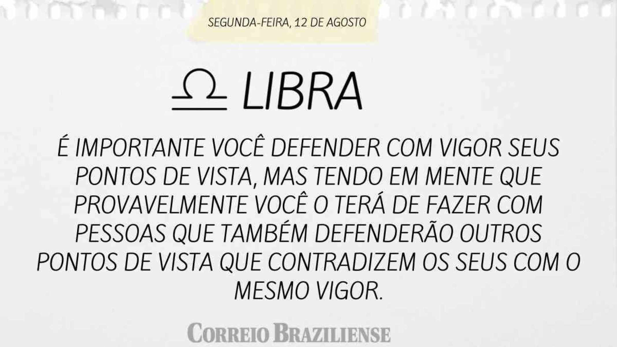 LIBRA | 12 DE AGOSTO