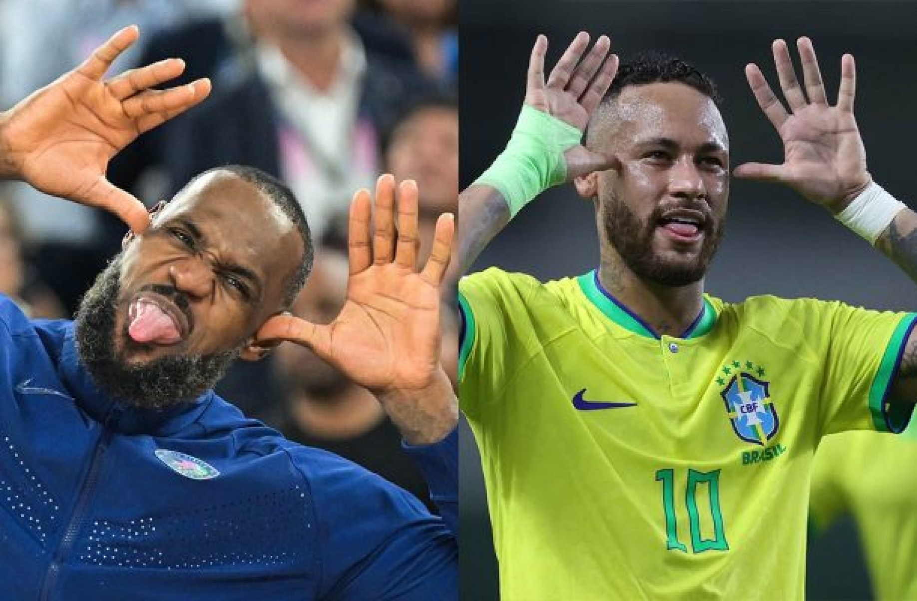 Lebron comemora imitando Neymar e viraliza nas redes. Compare os dois