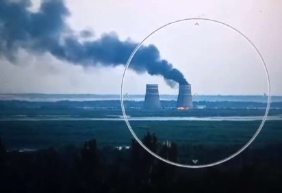 Incêndio na usina nuclear de Zaporizhzhia, controlada pela Rússia -  (crédito:  AFP)