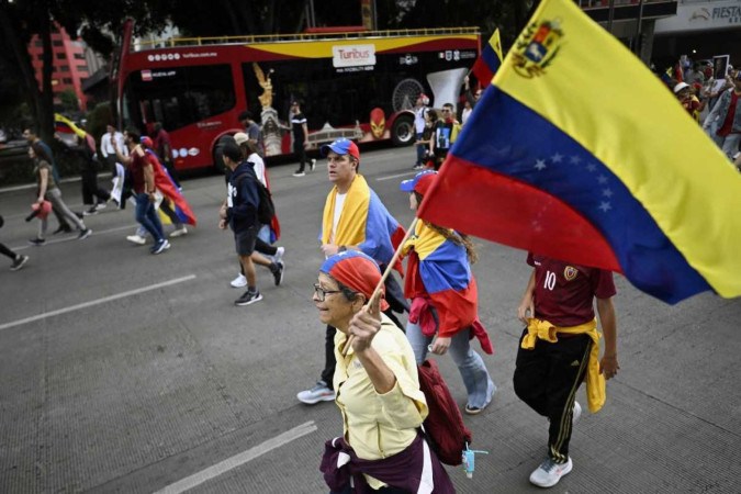 Protesto neste fim de semana contra o resultado anunciado para a eleição presidencial venezuelana: risco de nova crise migratória -  (crédito: Alfredo Estrella/AFP)