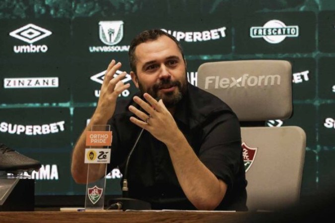  Rio de Janeiro, Brasil - 25/06/2024  - CT Carlos Castilho -   .Entrevista coletiva do presidente do Fluminense, M..rio Bittencourt..FOTO: LUCAS MER..ON / FLUMINENSE F.C....IMPORTANTE: Imagem destinada a uso institucional e divulga....o, seu.uso comercial est.. vetado incondicionalmente por seu autor e o.Fluminense Football Club... obrigat..rio mencionar o nome do autor ou.usar a imagem....IMPORTANT: Image intended for institutional use and distribution..Commercial use is prohibited unconditionally by its author and.Fluminense Football Club. It is mandatory to mention the name of the.author or use the image....IMPORTANTE: Im..gen para uso solamente institucional y distribuici..n. El.uso comercial es prohibido por su autor y por el Fluminense FootballClub. ...s mandat..rio mencionar el nombre del autor ao usar el im..gen.
     -  (crédito:  Lucas Mercon)