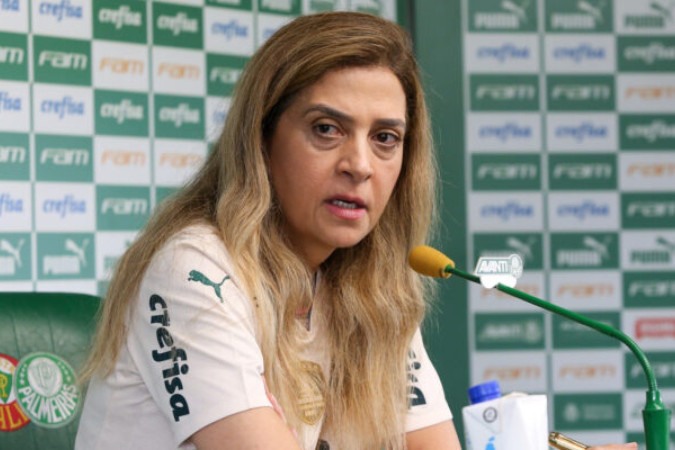  A presidente Leila Pereira, da SE Palmeiras, concede entrevista coletiva, na Academia de Futebol, em S..o Paulo-SP. (Foto: Fabio Menotti)
     -  (crédito:  Fabio Menotti / Ag. Palmeiras)