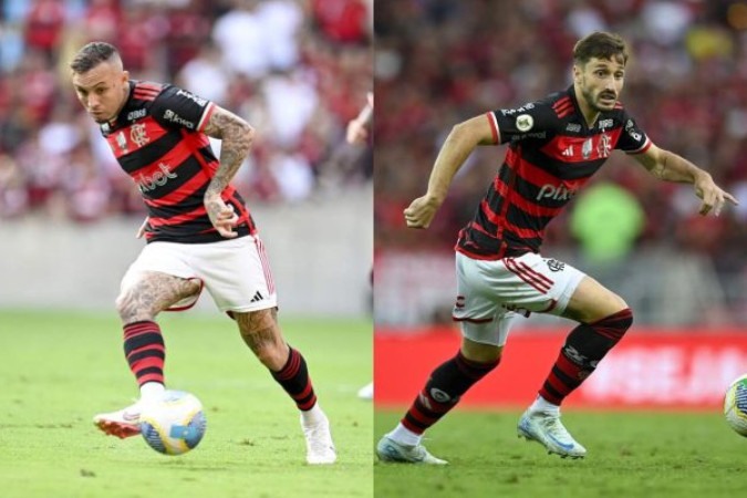 Cebolinha e Viña em campo pelo Flamengo -  (crédito: Fotos: Marcelo Cortes / Flamengo)