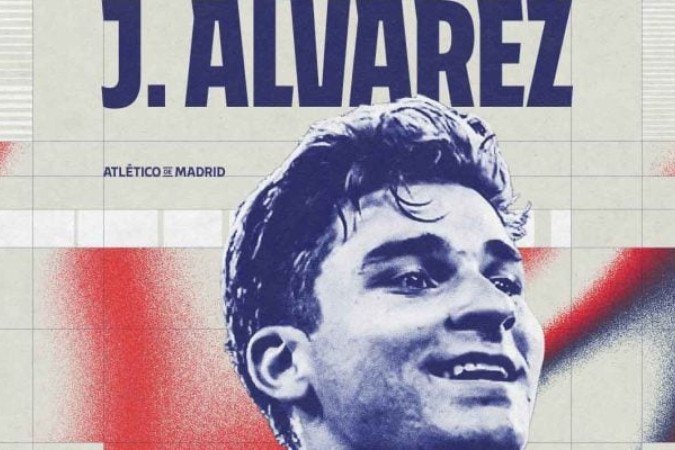 Julián Álvarez é o novo reforço do Atlético de Madrid para a próxima temporada  -  (crédito: - Foto: Divulgação / Atlético de Madrid)