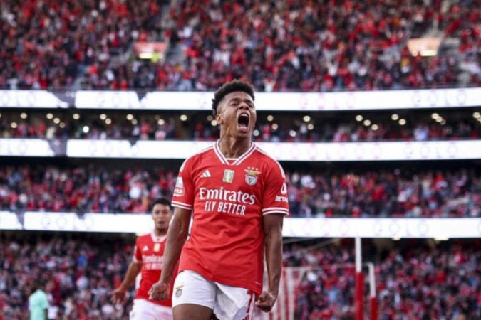 David Neres quer deixar o Benfica e deve acertar com o Napoli, da Itália -  (crédito: - Foto: Filipe Amorim/AFP via Getty Images)