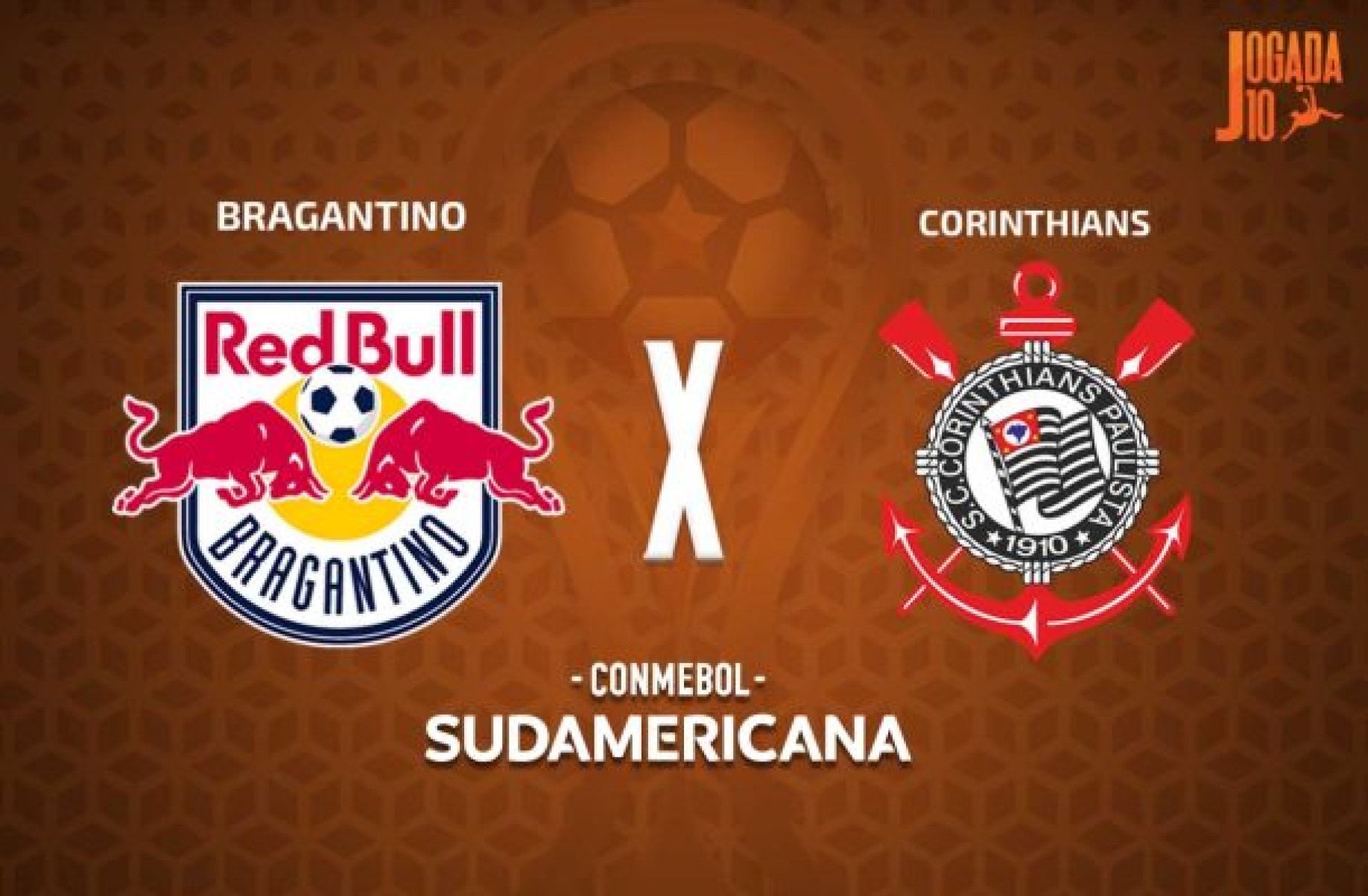 RB Bragantino e Corinthians duelam pelas oitavas de final da Sul-Americana -  (crédito: Foto: Arte/Jogada10)