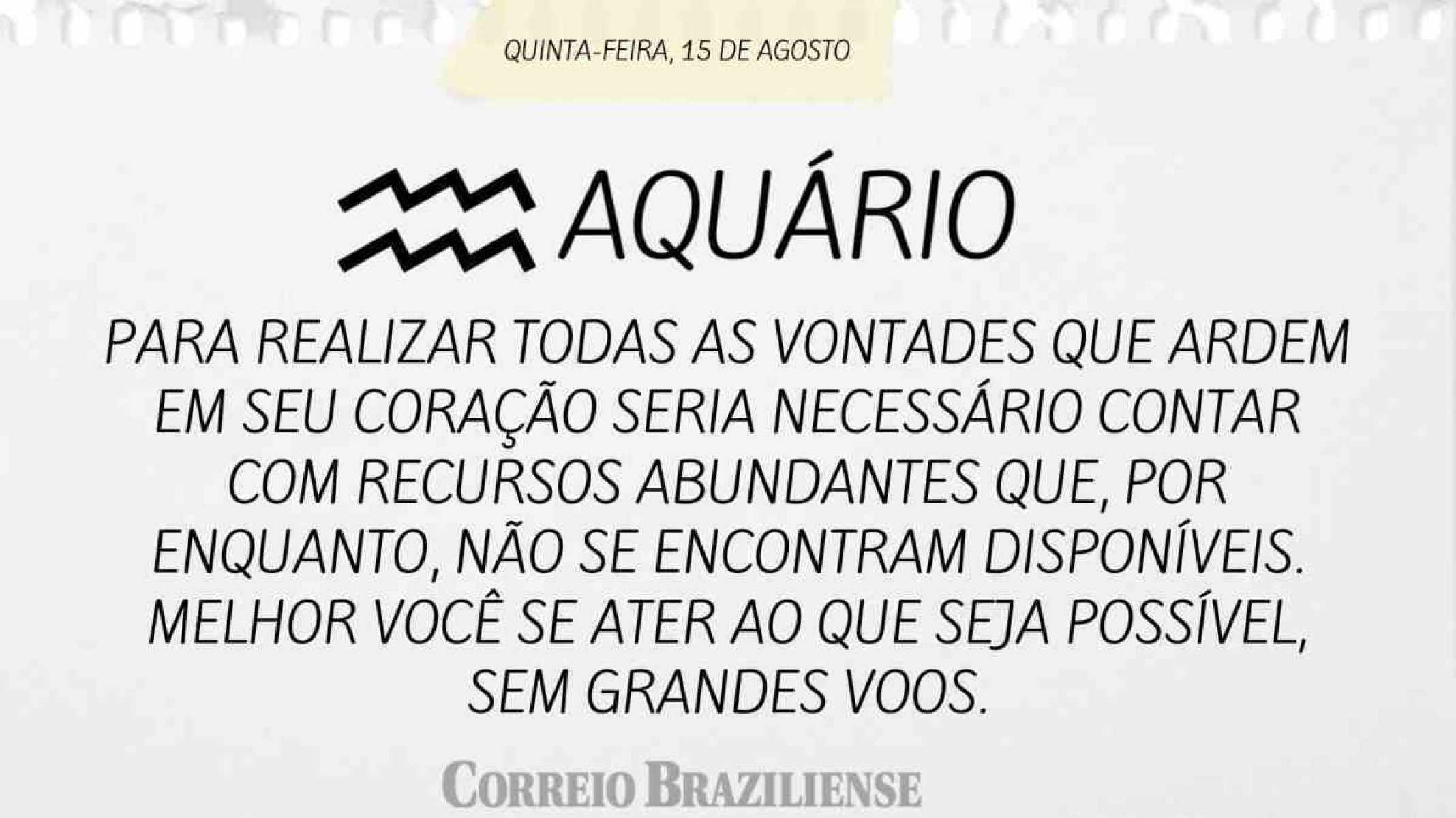 AQUÁRIO | 15 DE AGOSTO DE 2024