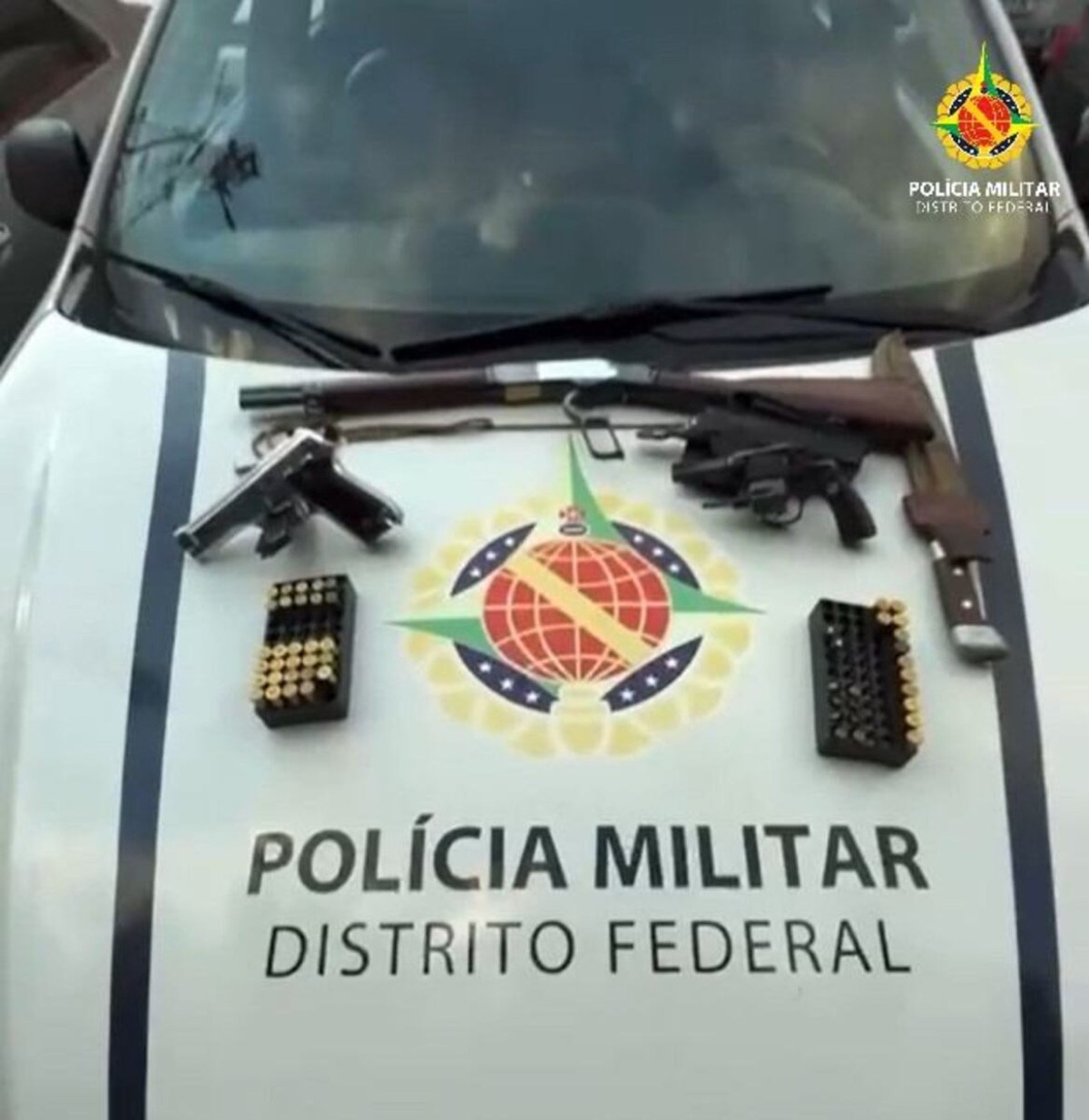 Armas e munições ilegais são apreendidas pela PMDF em casa de Ceilândia 