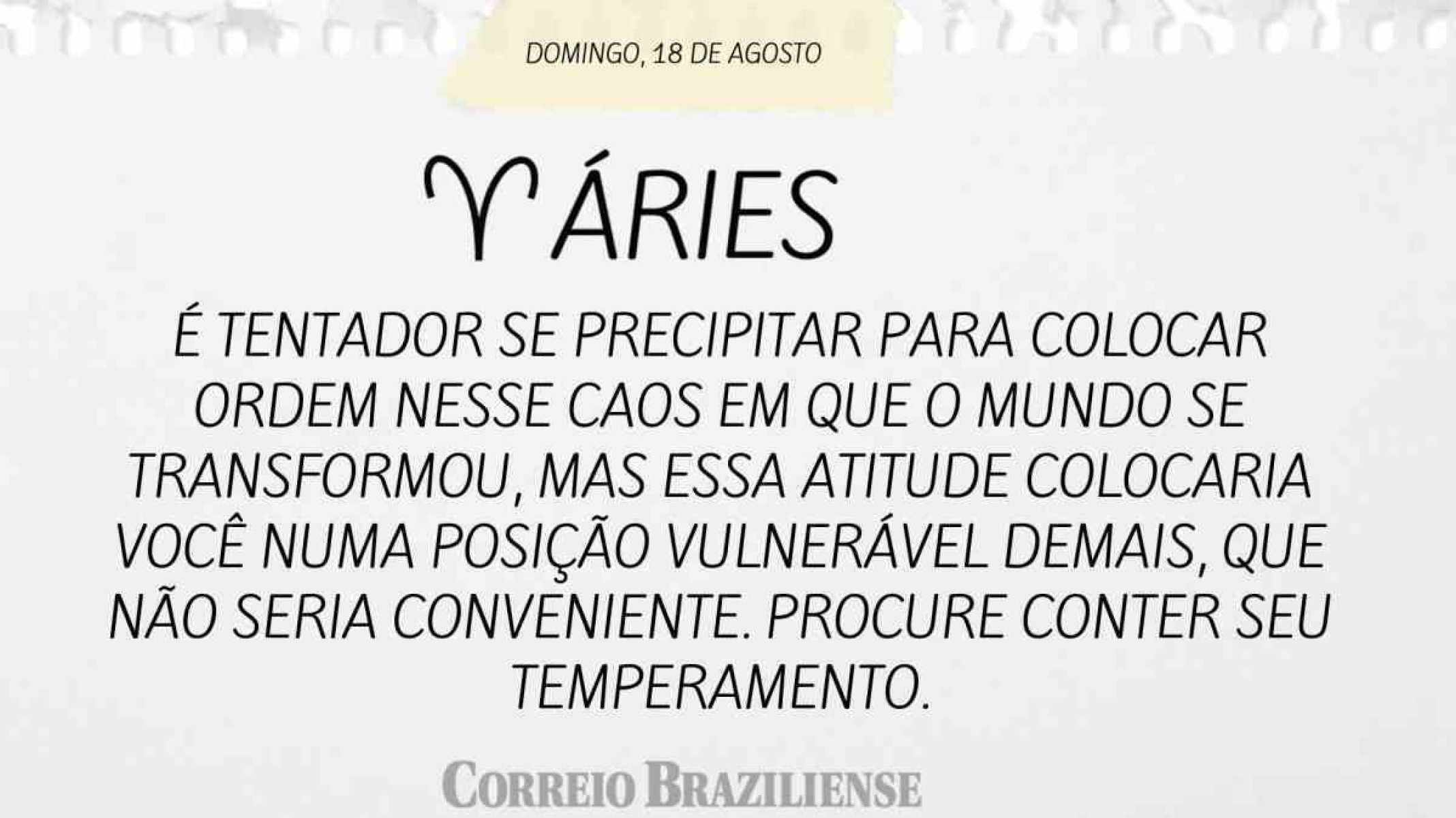 ÁRIES | 18 DE AGOSTO DE 2024