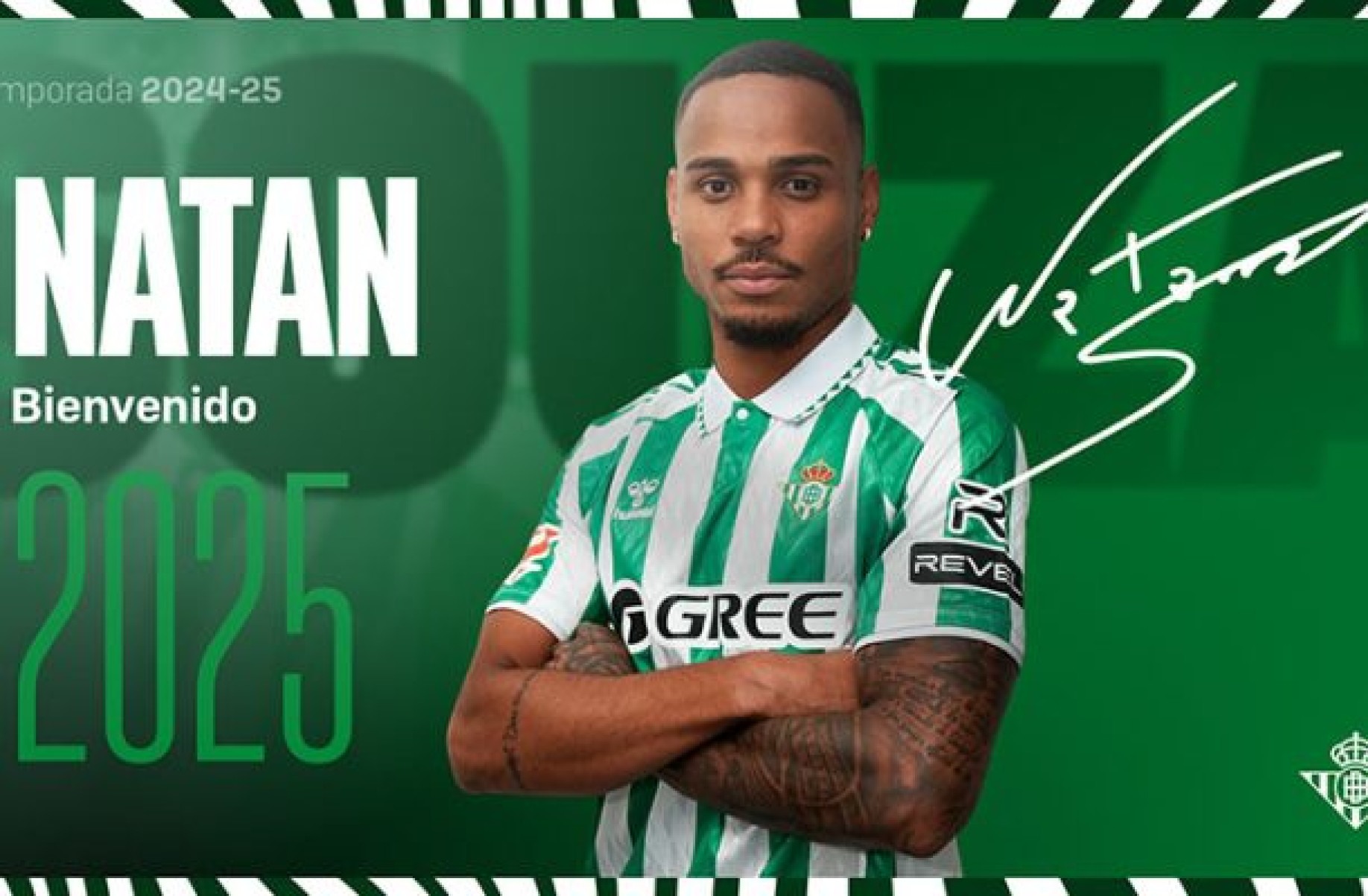 Natan é o novo reforço do Real Betis para a temporada 2024/25  -  (crédito:  - Foto: Divulgação / Real Betis)