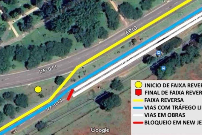 Mudanças no trânsito começaram a valer neste sábado (17/8) -  (crédito: Secretaria de Obras/Divulgação)