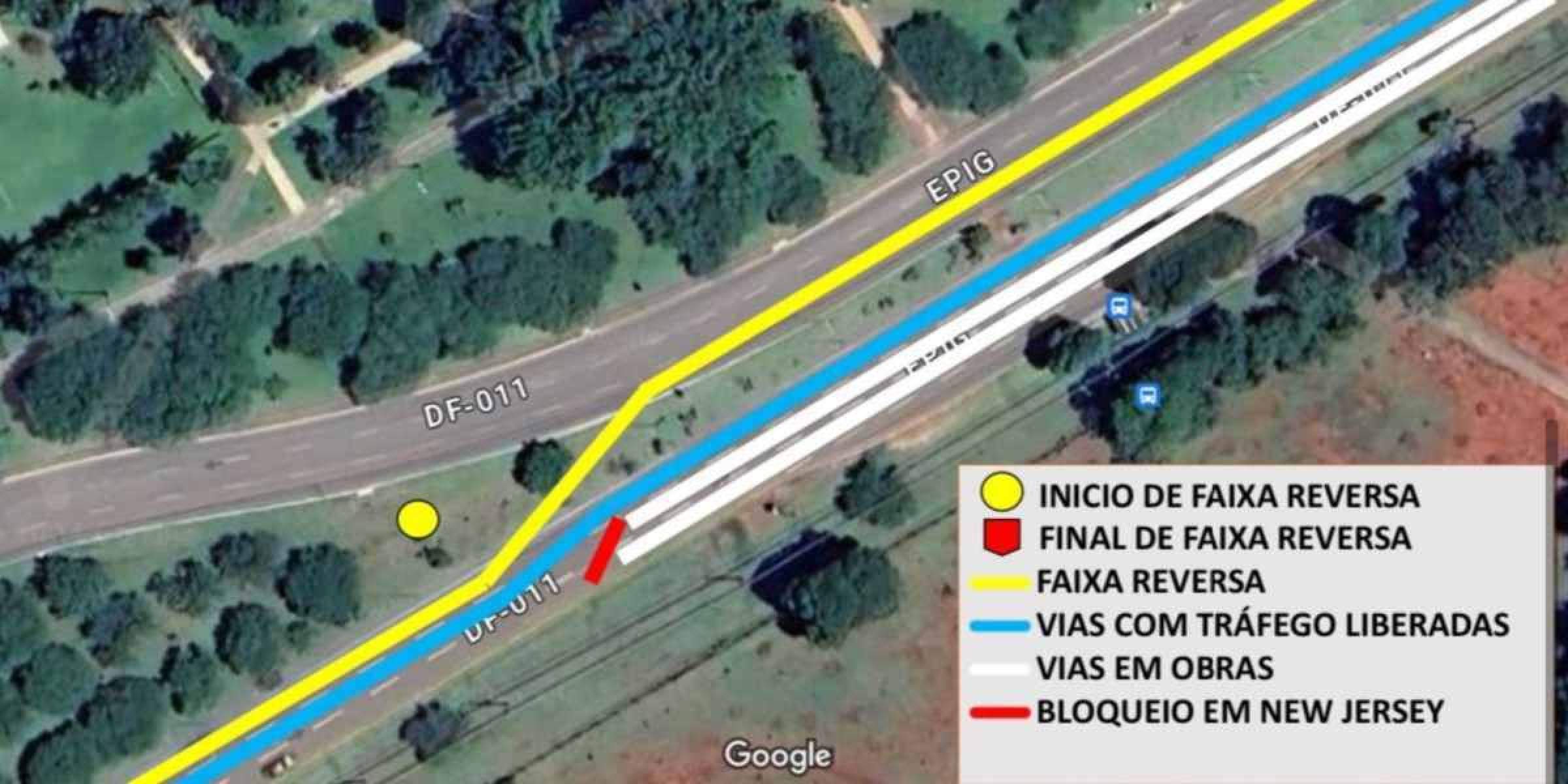 Trânsito na Epig: faixa reversa começa a operar para minimizar impacto de obras