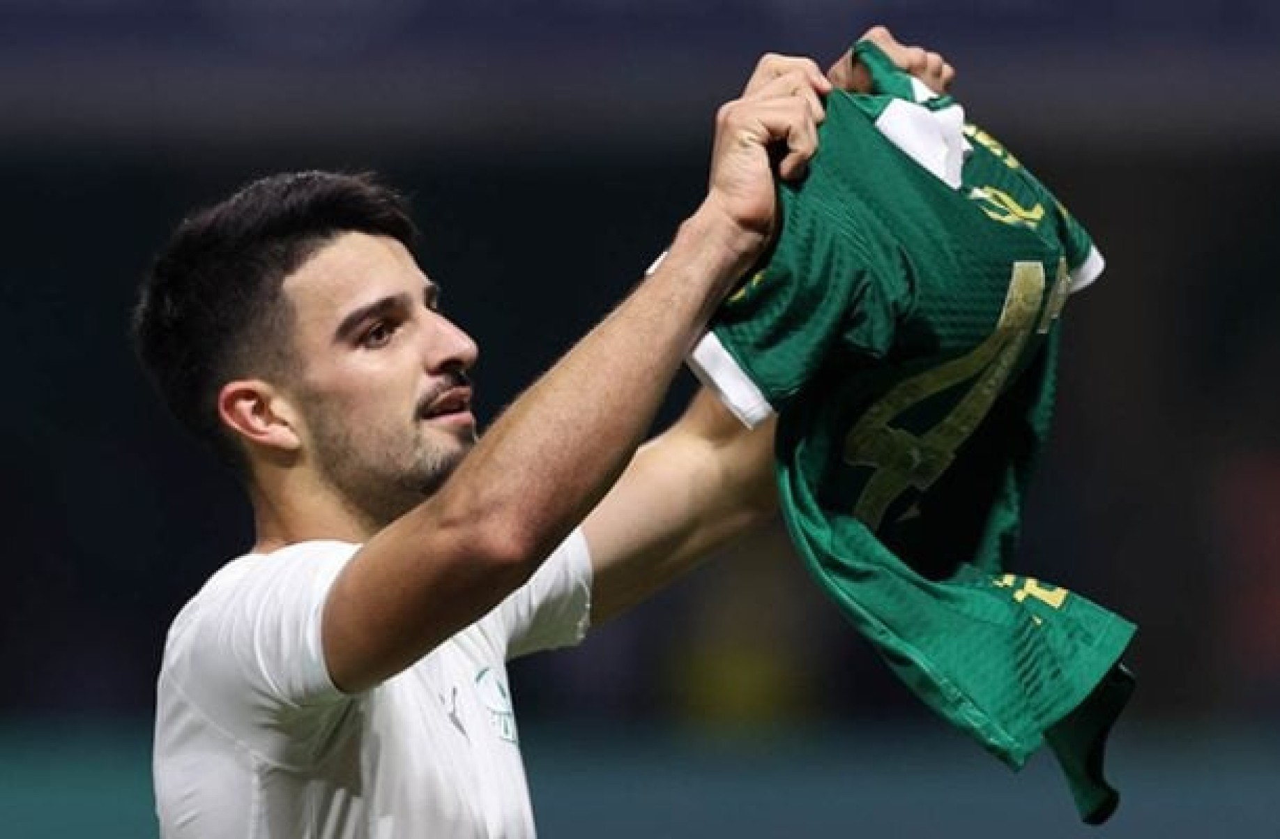 Flaco López marcou dois gols contra o São Paulo -  (crédito: Foto: Cesar Greco/Palmeiras)