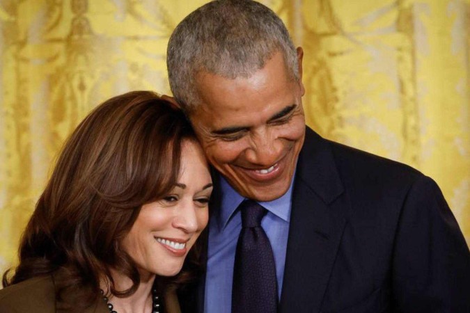 Obama e a então procuradora-geral Harris -  (crédito: Getty Images)