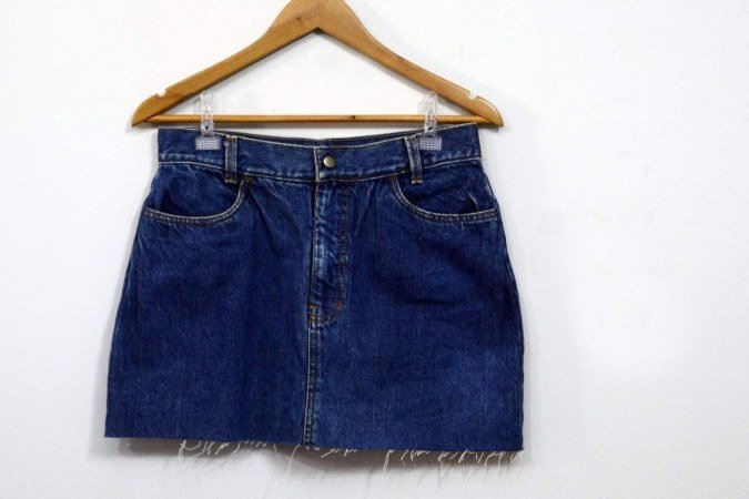 Brechó To Face: Saia jeans curta (R$ 60)