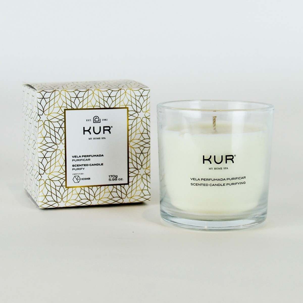 Vela perfumada Purificar,  da Kur My Home Spa (R$ 140)