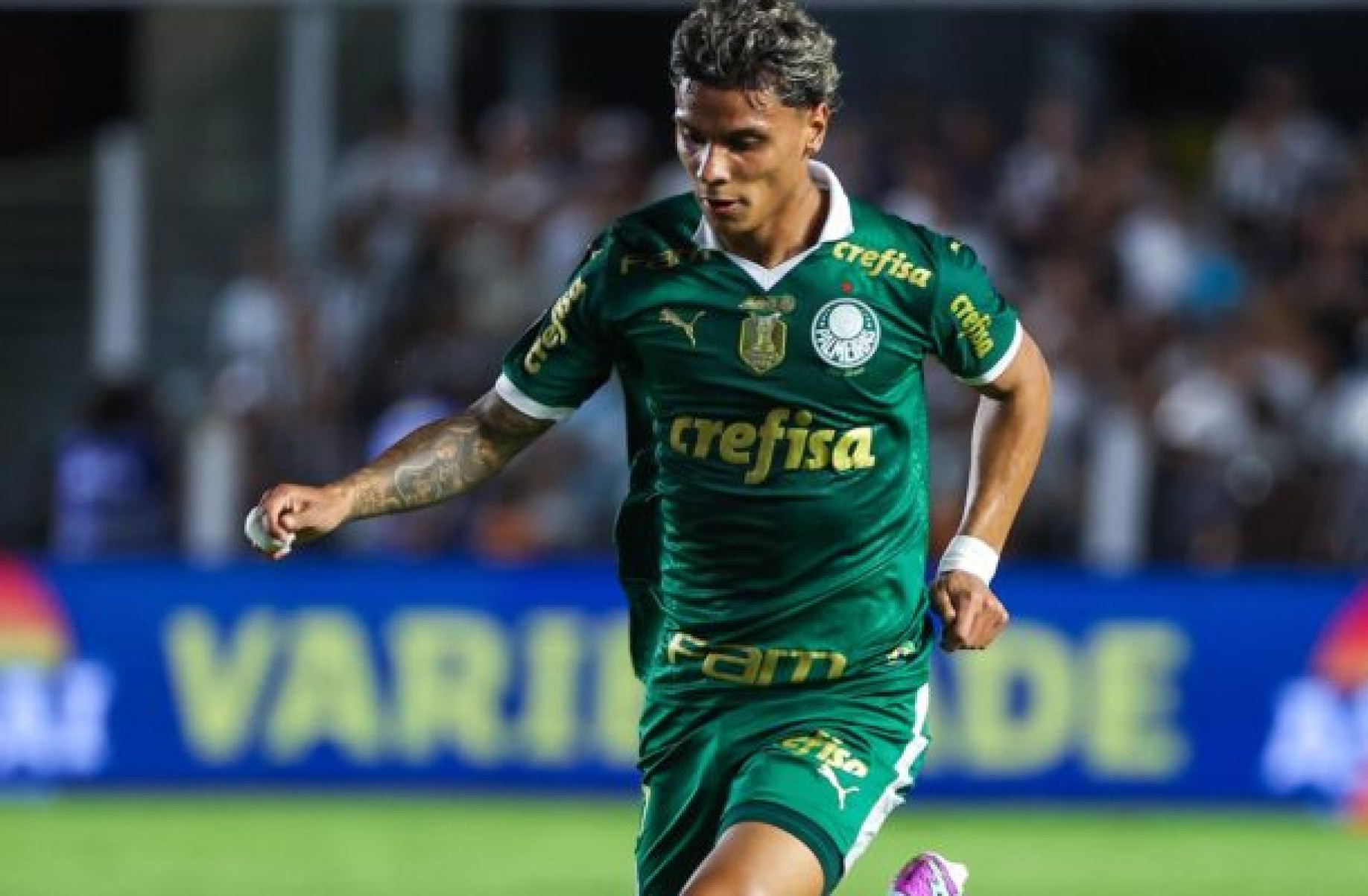 Richard Ríos em ação pelo Palmeiras  -  (crédito: Foto: Fabio Menotti/Palmeiras)