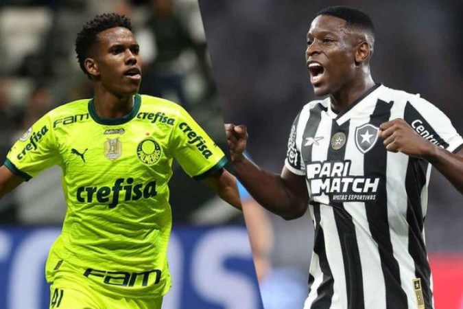 Estevão e Luiz Henrique aparecem na pré-lista de Dorival  -  (crédito: Cesar Greco/Palmeiras/by Canon e Vítor Silva/Botafogo)