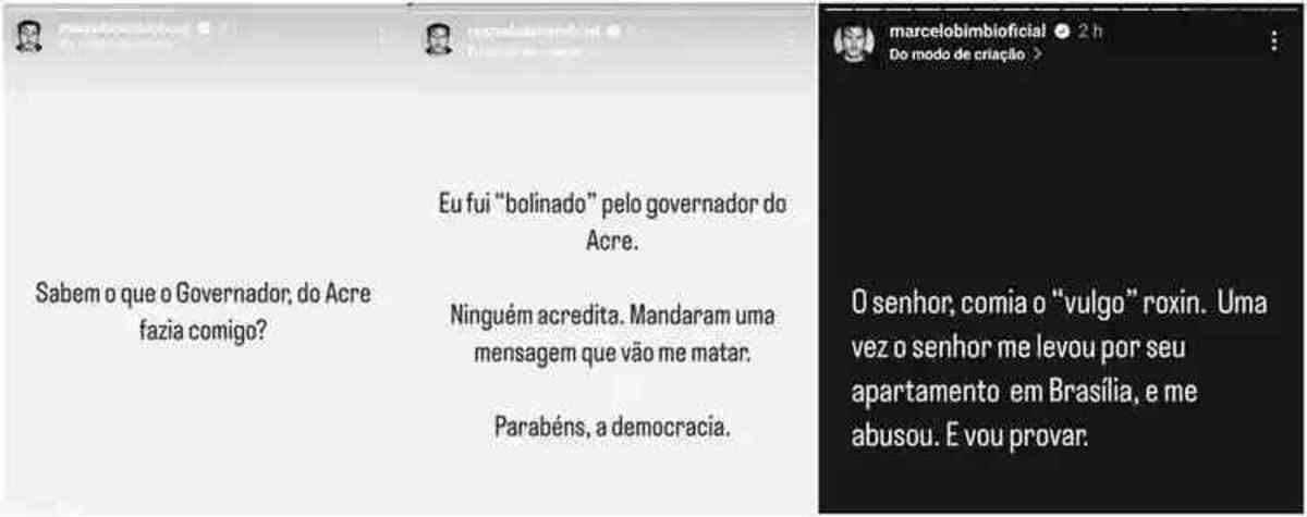 Marcelo acusou Gladson nos stories do Instagram