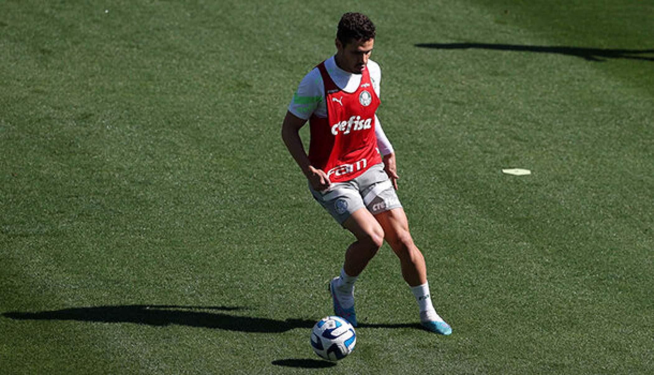  O jogador Raphael Veiga, da SE Palmeiras, durante treinamento, na Academia de Futebol. (Foto: Cesar Greco/Palmeiras/by Canon)
     -  (crédito:  CESAR GRECO)