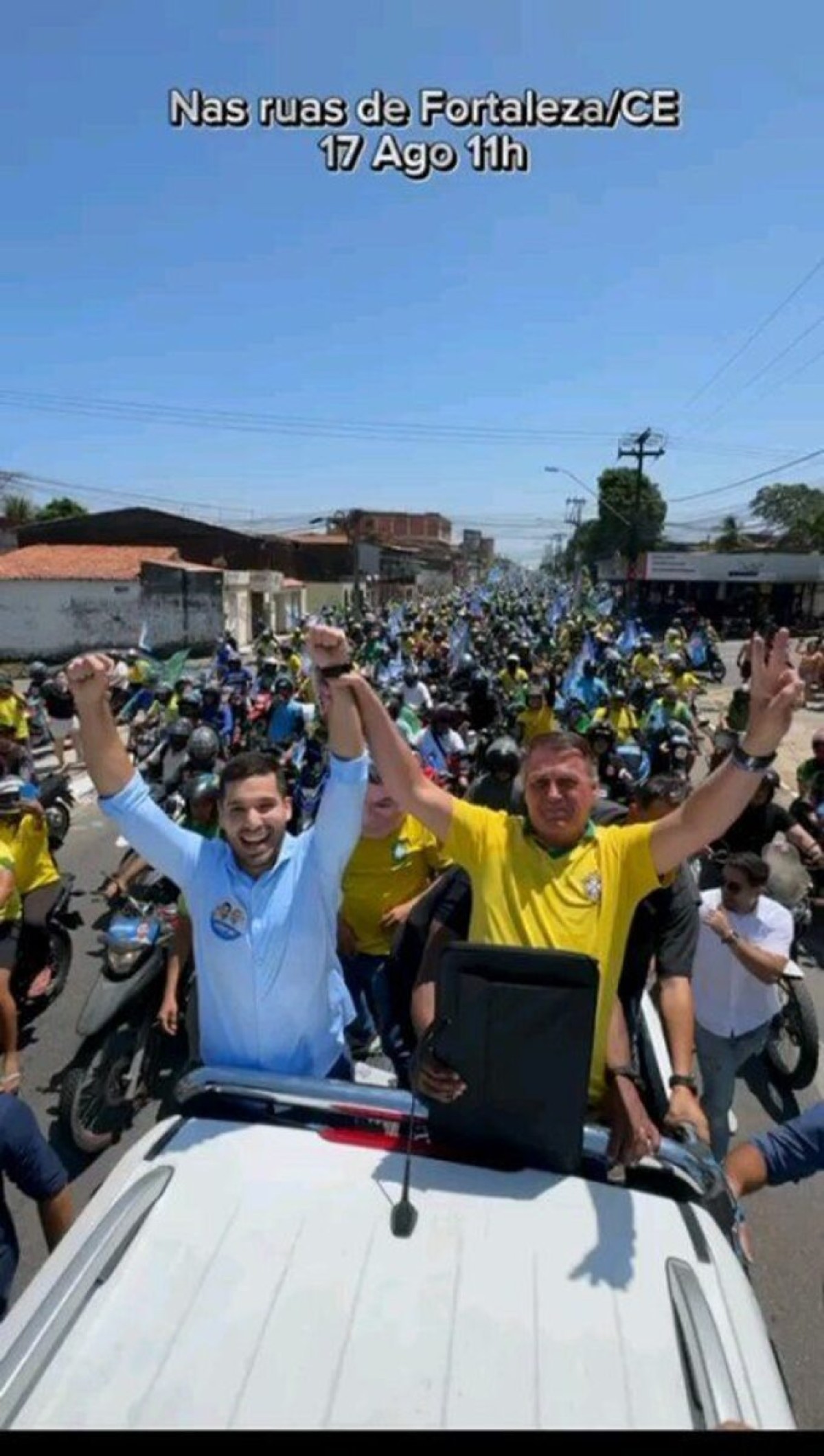 Candidato a prefeito de Fortaleza André Fernandes e ex-presidente Jair Bolsonaro