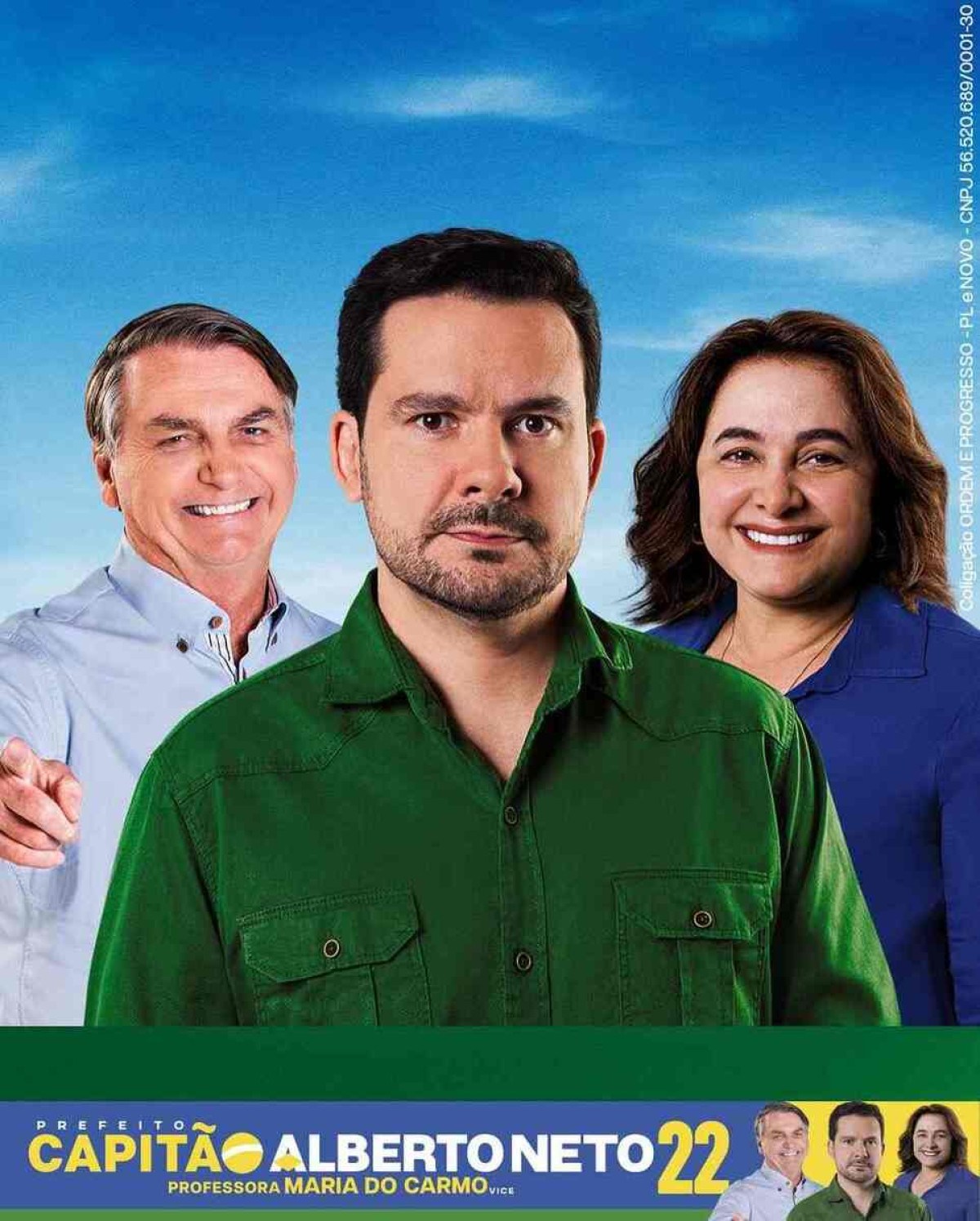 Cartaz de campanha do candidato a prefeito de Manaus Capitão Alberto Neto