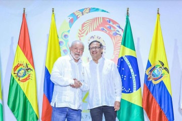 Os presidentes Lula e Gustavo Petro assinaram posicionamento conjunto sobre as eleições na Venezuela -  (crédito:  Cláudio Kbene/Presidência da República)