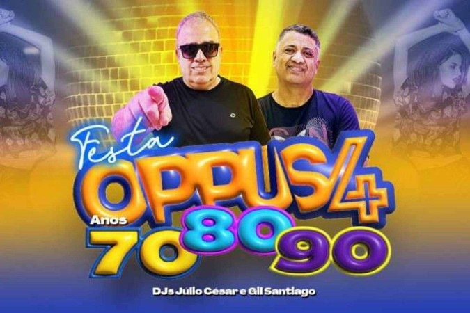 Cartaz Oppus 4: embalo com hits de três décadas -  (crédito: Divulgação/ Julio Cesar)