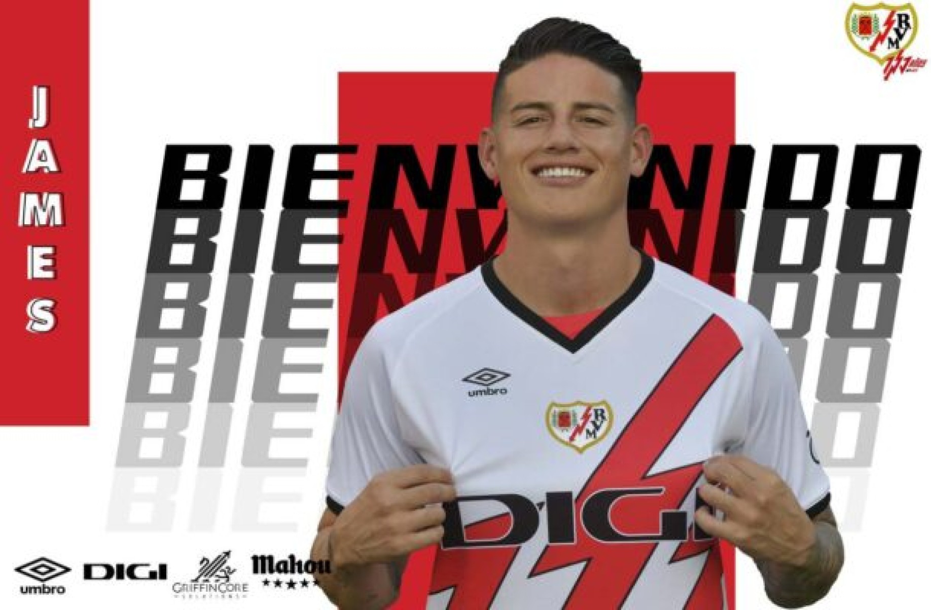 James Rodríguez é o novo reforço do Rayo Vallecano -  (crédito: Foto: Divulgação/RVM)