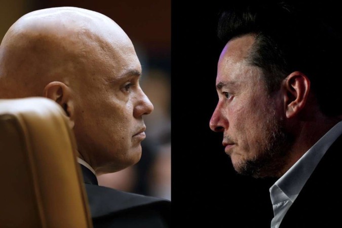 Alexandre de Moraes e Elon Musk -  (crédito: Rosinei Coutinho/SCO/STF - AFP)