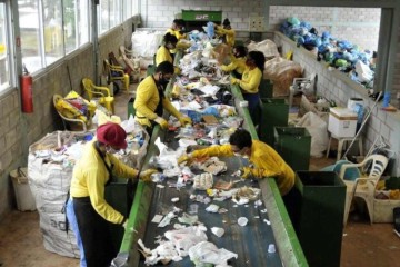 A atividade de reciclar o descarte ajuda a preservar o meio ambiente. Porém, dados da Abipet, mostram que grande parte das garrafas PET ainda são despejadas em locais inadequados e não recebem o tratamento correto de descarte -  (crédito: Marcelo Ferreira/CB/D.A Press)