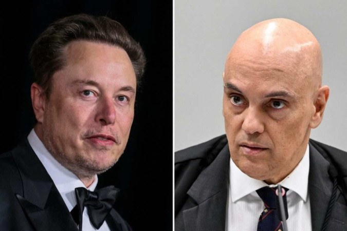 EVARISTO SA, ETIENNE LAURENT / AFP

       -  (crédito: Elon Musk, bilionário dono do X/Twitter, e Alexandre de Moraes, ministro do STF)