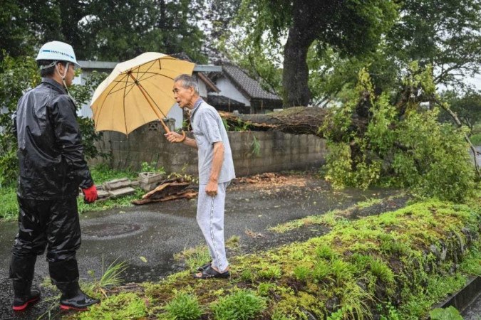 Tufão em Shanshan -  (crédito: Yuichi YAMAZAKI / AFP)