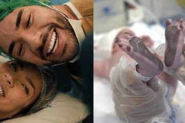Marido de Thayse Teixeira se emociona com a chegada do pequeno Leo