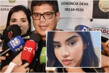 Delegado Ricardo Cunha dá detalhes sobre crime envolvendo a morte da jovem Geovana -  (crédito: Erlon Rodrigues/PC-AM - Reprodução/Redes sociais e Divulgação/Polícia Civil do Amazonas)