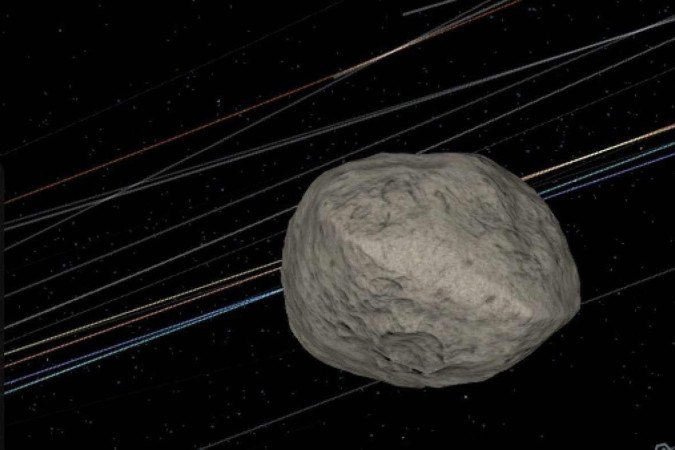 A Nasa tem uma página que acompanha em tempo real a trajetória do asteroide Apophis pelo sistema solar -  (crédito: Reprodução/Nasa)