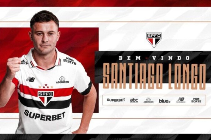 São Paulo anuncia a contratação do volante argentino Santiago Longo -  (crédito: Foto: Divulgação/São Paulo)