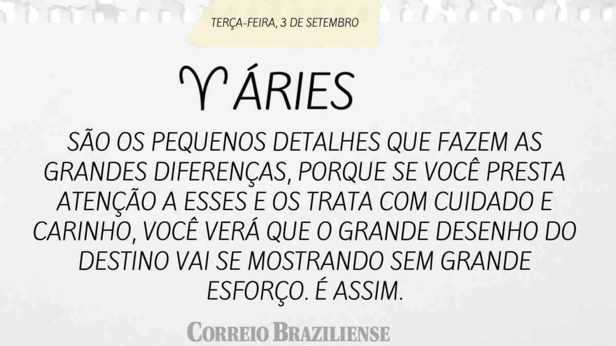 ÁRIES | 3 DE SETEMBRO