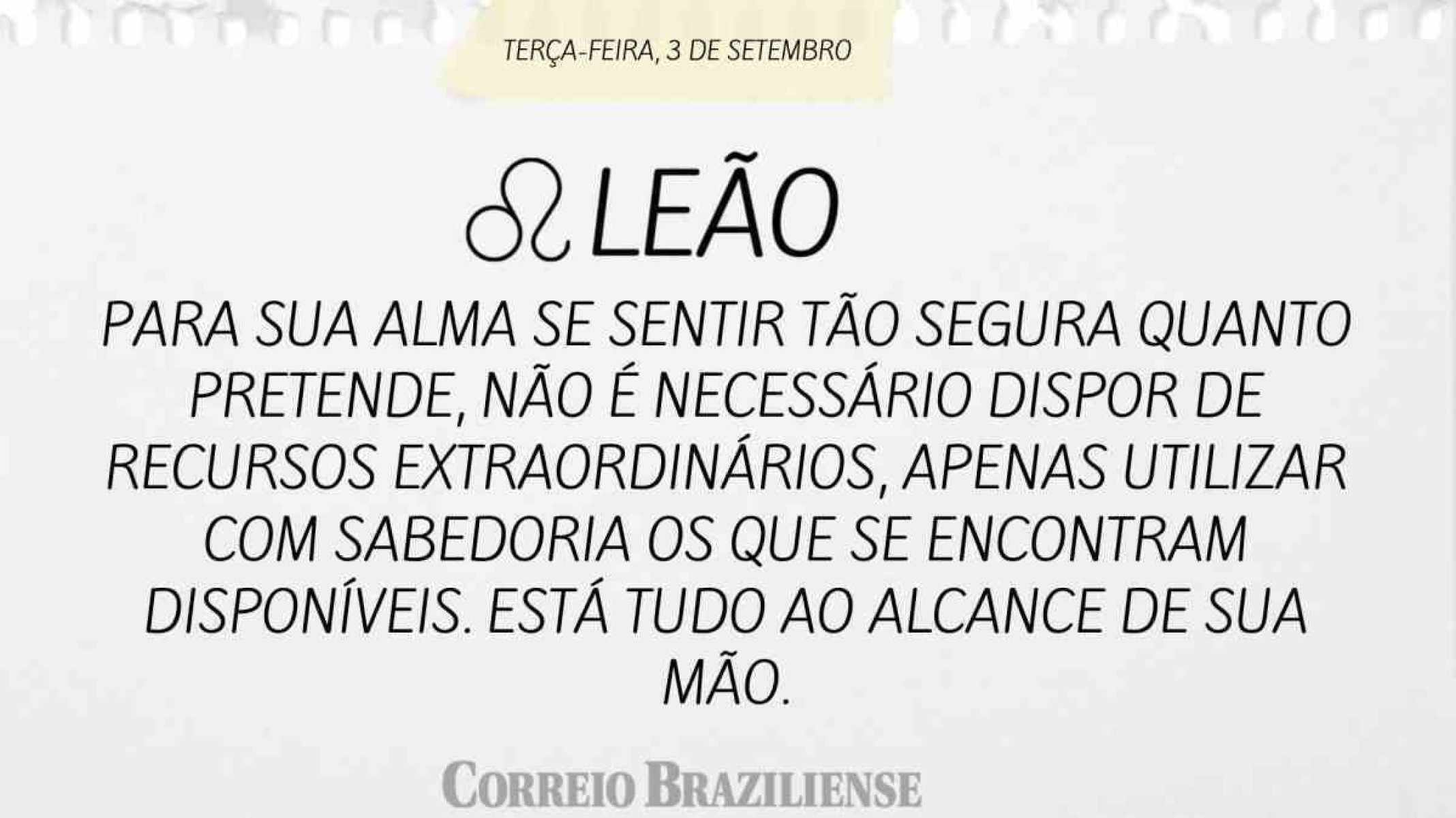 LEÃO | 3 DE SETEMBRO