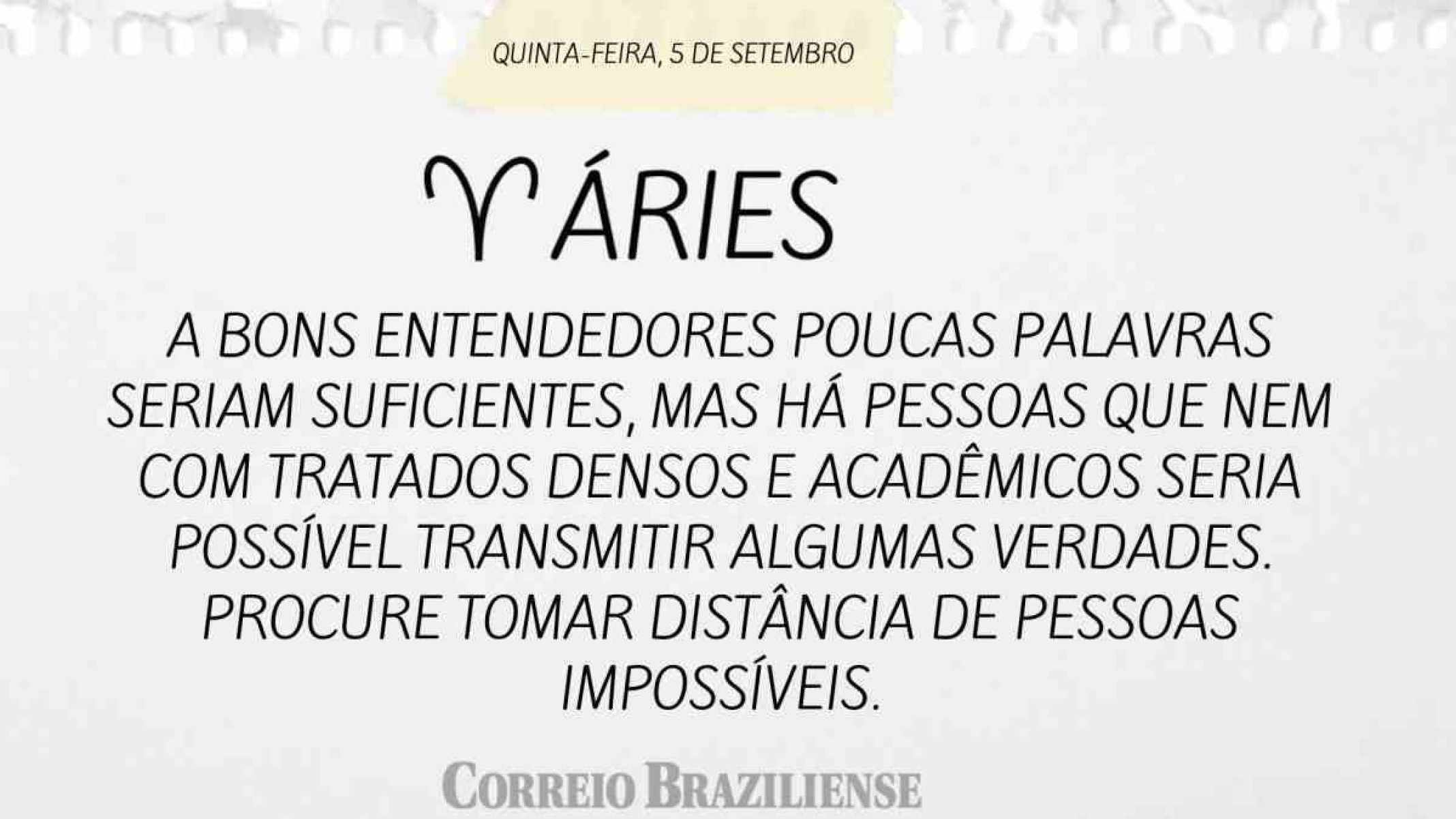 ÁRIES | 5 DE SETEMBRO