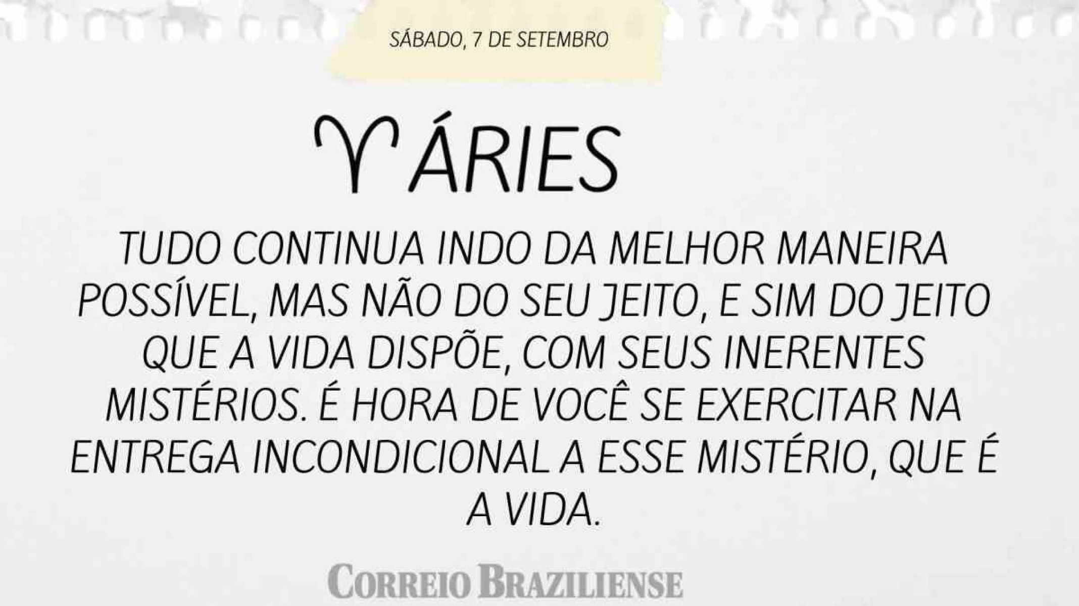 ÁRIES | 7 DE SETEMBRO 