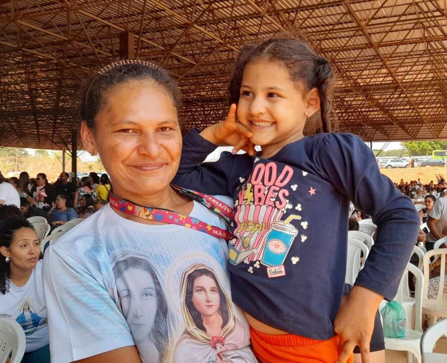 Cristina e a filha Maria Gabriela participaram do Levanta-te pela terceira vez