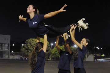  10/09/2024. Crédito: Minervino Júnior/CB/D.A Press. Brasil.  Brasilia - DF. Treino da equipe de patinação artistica que irá disputar o mundial na itália. -  (crédito: Minervino Júnior/CB/D.A.Press)