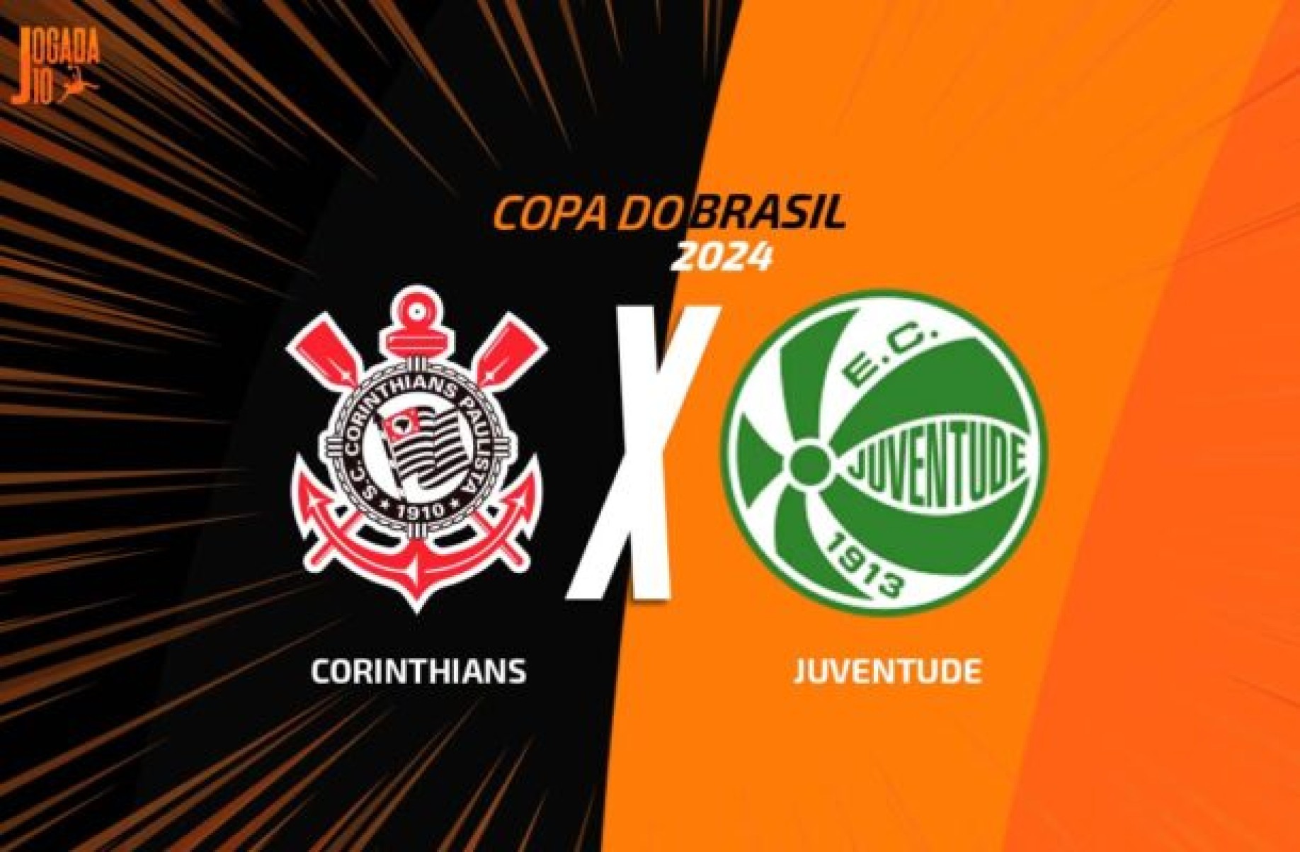 Corinthians e Juventude fazem o segundo jogo das quartas de final da Copa do Brasil -  (crédito: Arte: Jogada10)